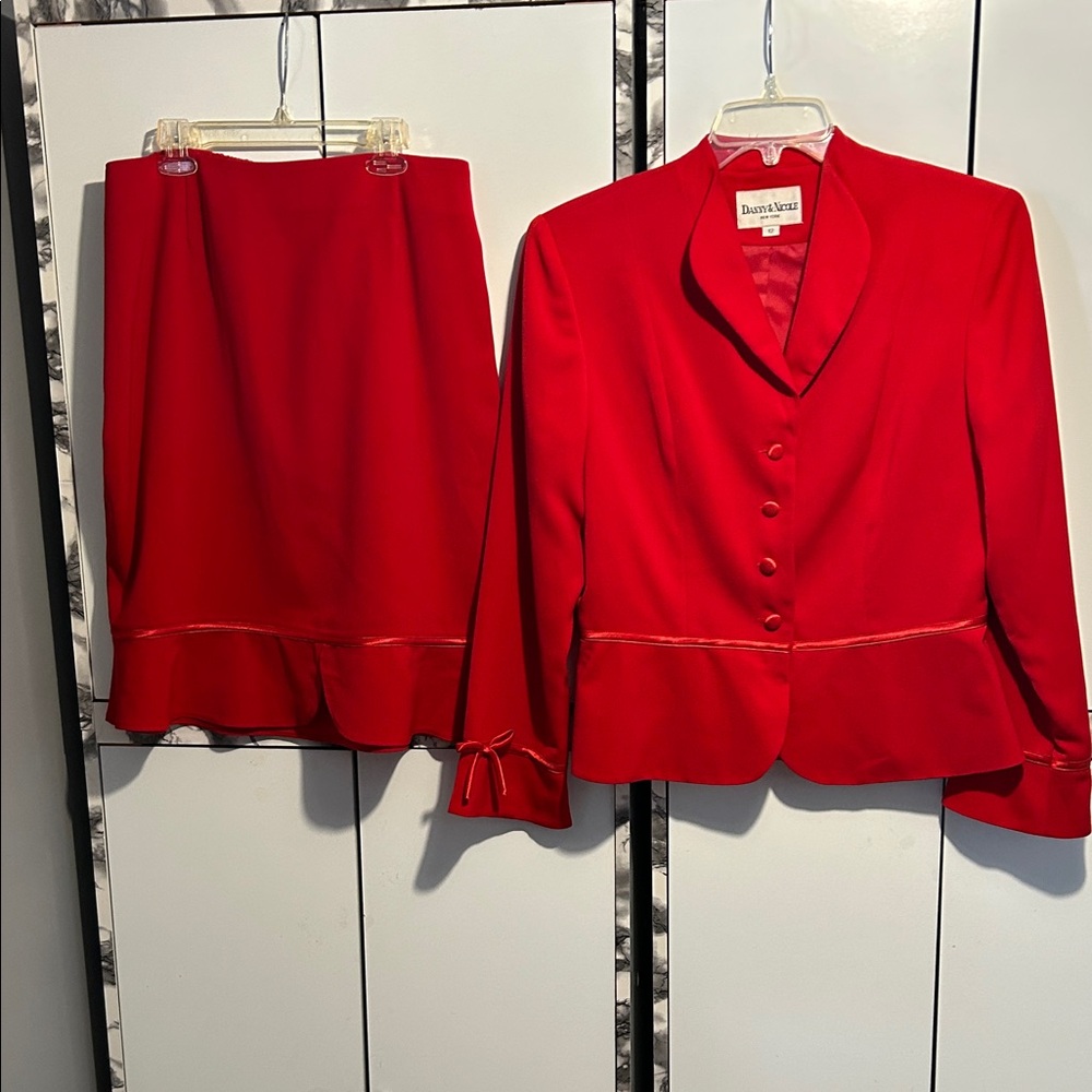 Danny & Nicole Vibrant Red Skirt Set